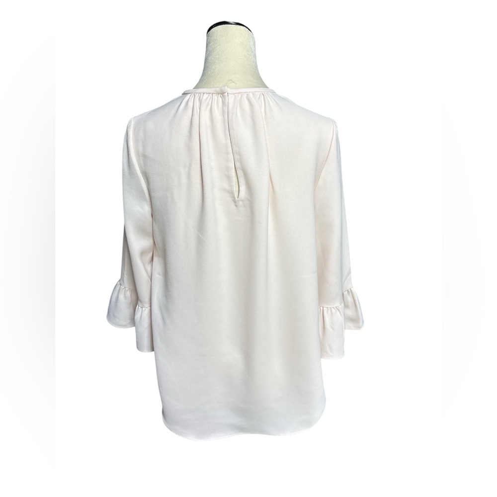 Kate Spade Women’s Embellished Crepe Top Pink Ruffled Sleeve size S - Picture 3 of 8